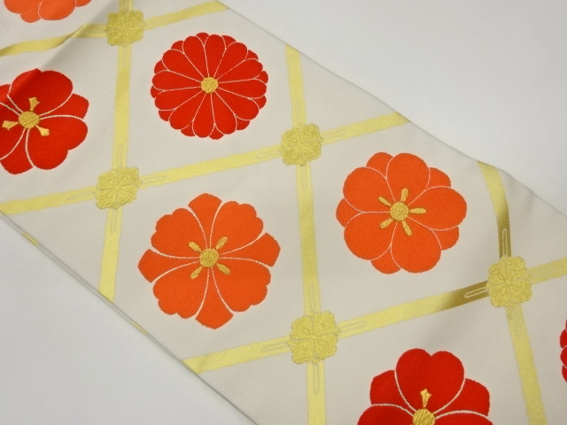 JAPANESE NAGOYA OBI / WOVEN FLOWERS